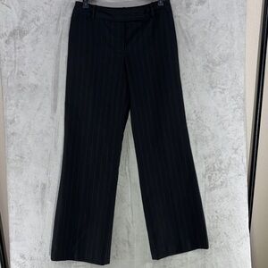 Ann Taylor Women's Black Striped Wool Blend Trousers Signature Fit Sz 2
